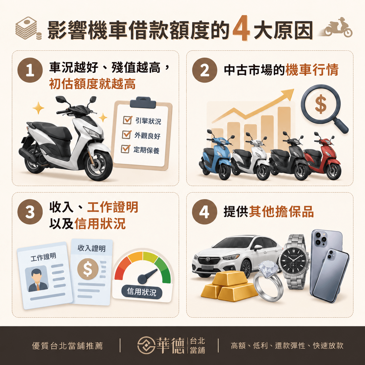 影響機車借款額度的4大原因