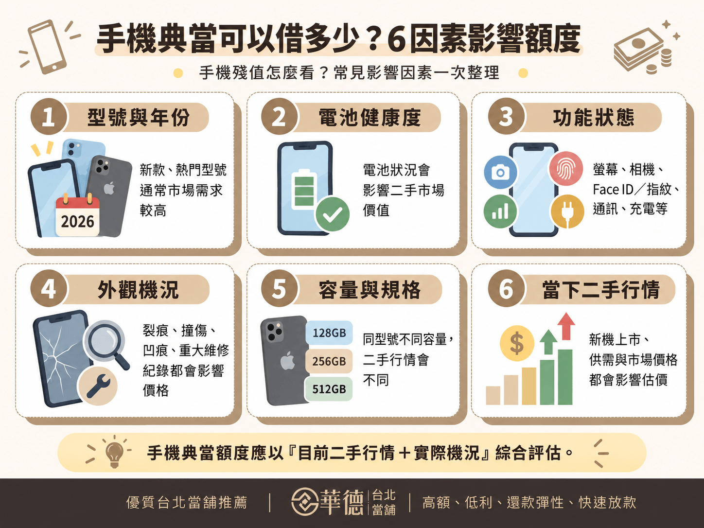 影響手機典當額度的6個因素